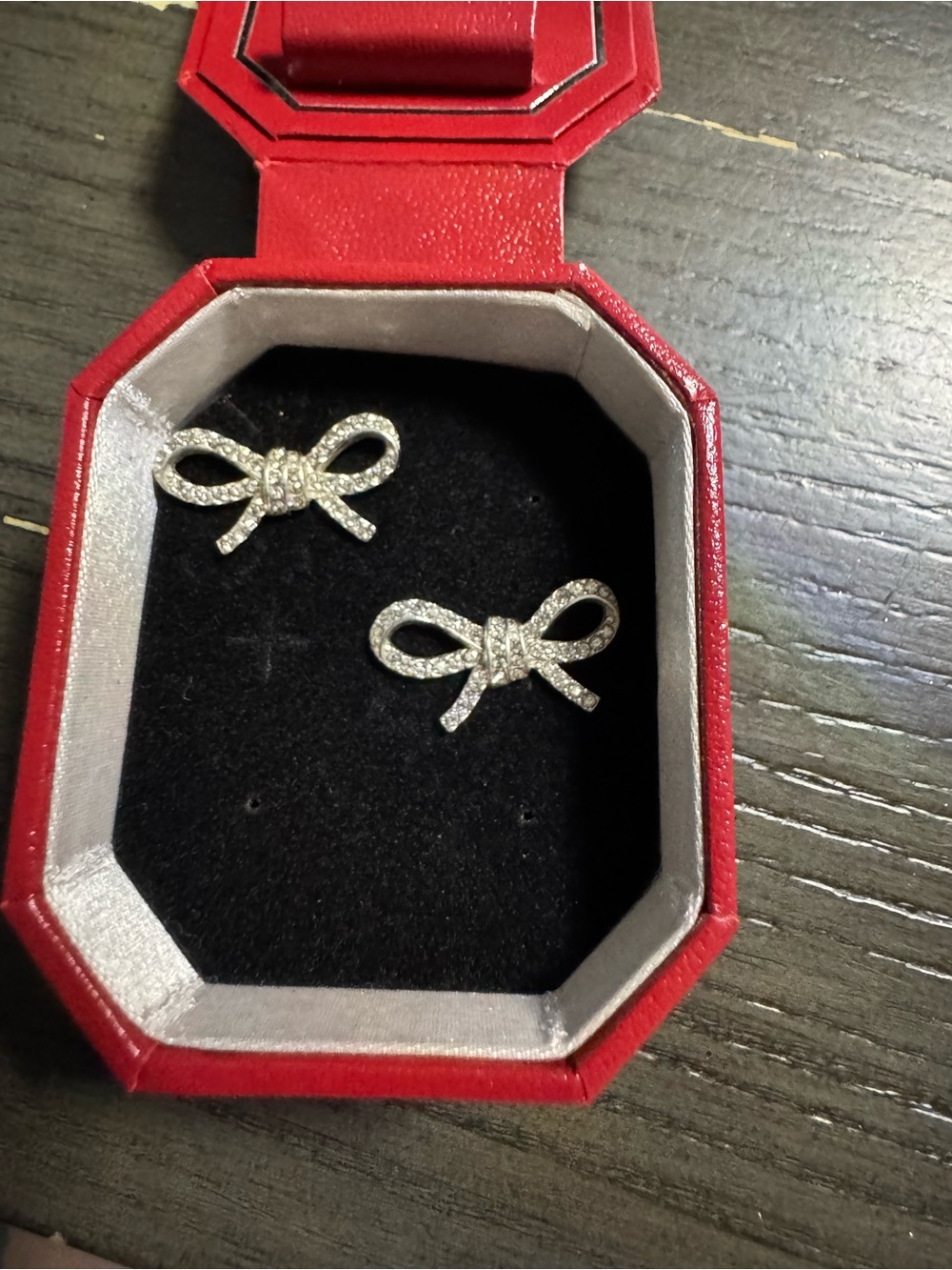 Brighton Bow Knot Crystal Stud Earrings - Silver Tone